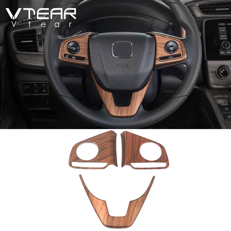 Vtear Car Steering Wheel Trim Cover Interior Styling Frame Stickers Decoration Accessories Products For Honda CR-V CRV 2017-2021 images - 6