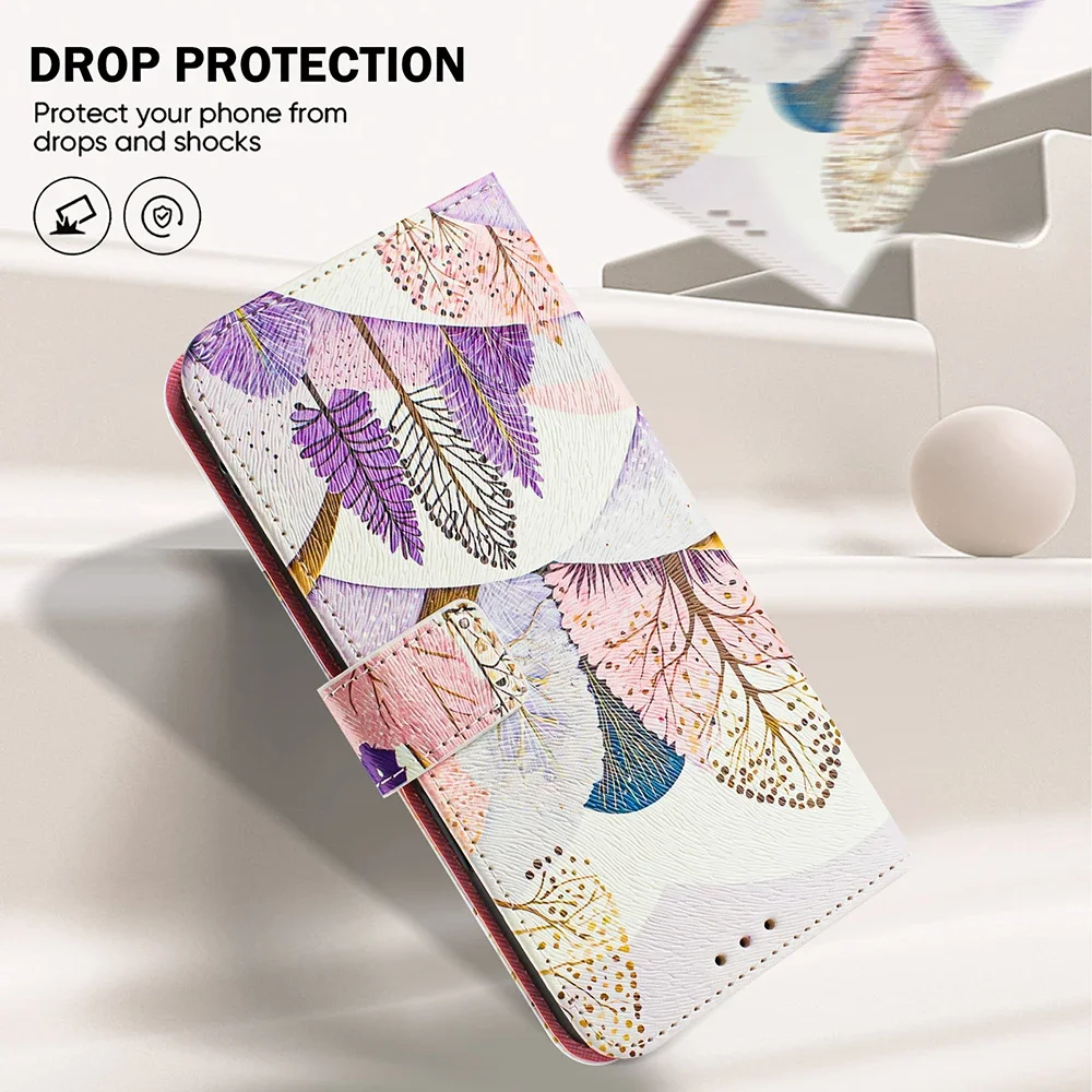 Vibrant Artistic Wallet Case with Stand Flip Cover