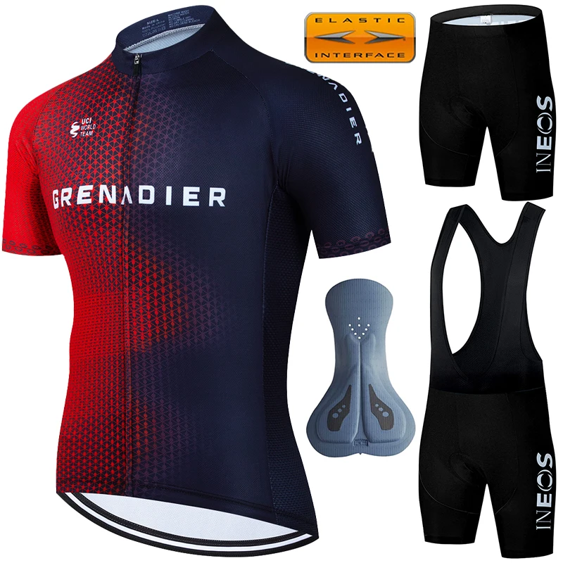 

Cycling Jersey Man Clothing Mens Sets Summer 2024 Men's Mtb Pants Uniform INEOS Clothes Tricuta Complete Bike Shorts Bib Set Gel