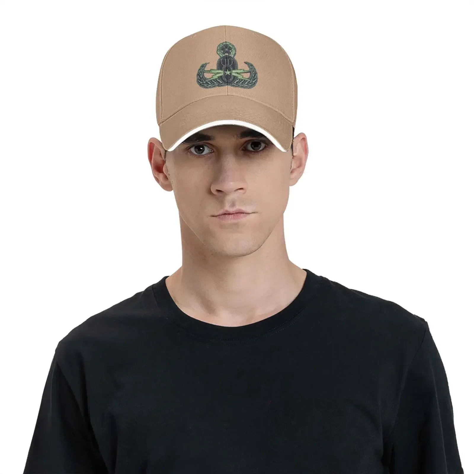 Veterans Owned EOD Badge Hat Baseball Cap Duck Tongue Cap Adult Sandwich Hat Natural 4