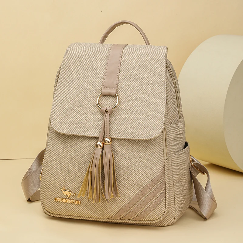 Zaino da donna di tendenza della moda 2025 Zaino da donna in morbida pelle di grande capacità Borsa a tracolla impermeabile Borsa di design famoso - immagine 5