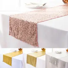 

Sparkling Table Runner Heat Insulation Paillette Cloth Outdoor Patio Sequin Party Table Runner for Indoor