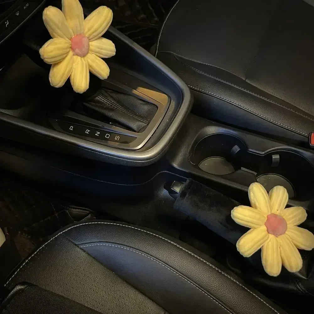 Car Handbrake Cover Gear Handle Cartoon Cute Universal Gear Protective Cover Car Decoration Set Deocrotive Accessries Ornaments