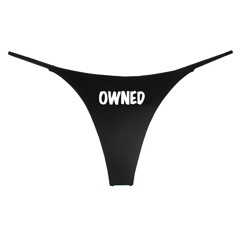 OWNED Thong Panties Womens Cotton Hot Underwear Double Layer Thin Strap Thong for Women Seamless Female Panties Gift for Her