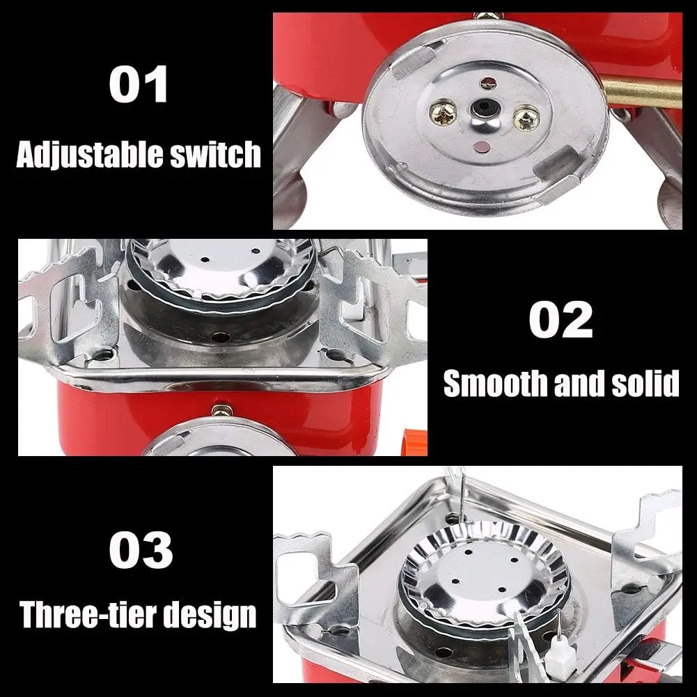 Ultralight Camping Stove TOPINCN Portable Mini Outdoor Folding Metal Camping Gas Stove Windproof Furnace Backpacking Hiking gas stove gas burner