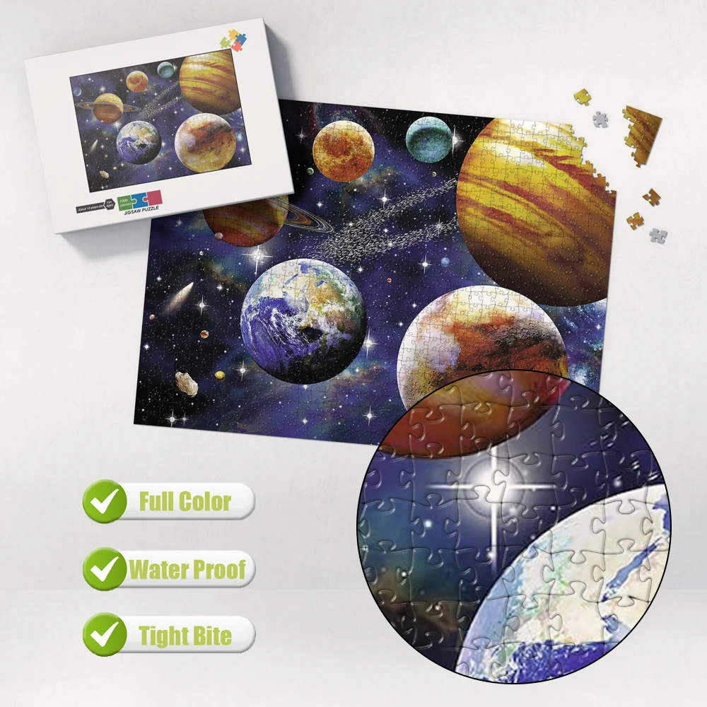 Cartoon Planet Custom Jigsaw Puzzle Children's Puzzle Toy 500/1000/1500 Cardboard Wooden Puzzle for Adults Montessori Puzzle 2