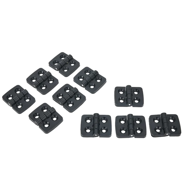 10PCS 40*30mm Small Hinges Black Mini Plastic Door Bearing Butt Cabinet Drawer Jewellery Box ABS Hinge For Furniture Hardware 3
