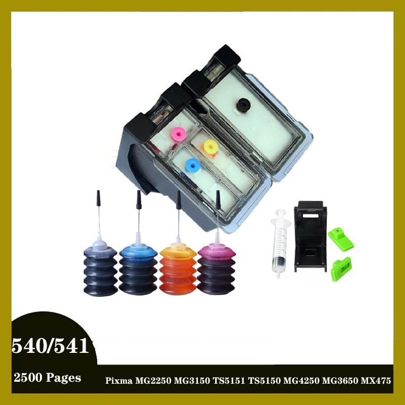 Einkshop Pg-540 Cl-541 Pg540 Cl541 Cartuccia Di Inchiostro Riutilizzabile Per Canon Pixma Mg2250 Mg3150 Ts5151 Ts5150 Mg4250 Mg3650 Mx475
