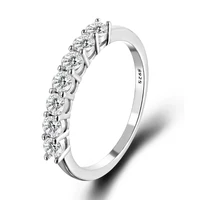URMYLADY Real D Color 7 Stones 3mm Full Moissanite Row Rings S925 Sterling Silver Plate Pt950 Simple Jewelry For Wholesale 2