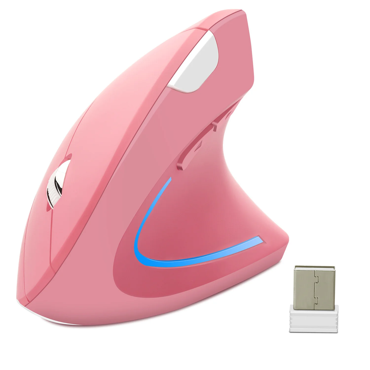 mice computer Wireless Right Hand Vertical Mouse Ergonomic Gaming Mouse 2.4Ghz 1600DPI USB Optical Wrist Healthy Mice Mause For PC Computer pink computer mouse