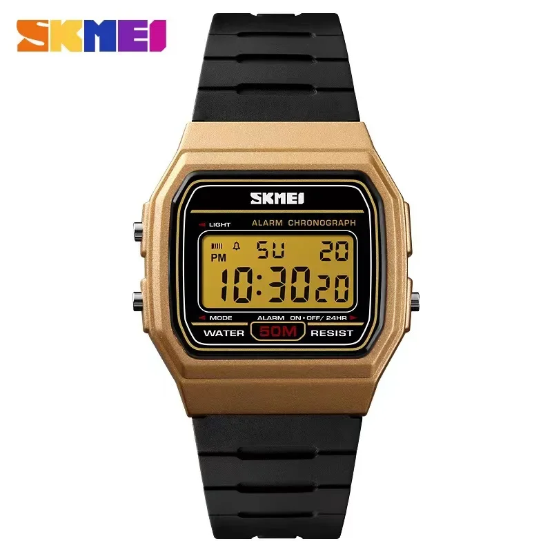Skmei-Montre-bracelet numérique étanche pour femme, affichage de la date et de la semaine, montres de sport pour couple, mode féminine, 1412 1 Skmei-Montre-bracelet numérique étanche pour femme, affichage de la date et de la semaine, montres de sport pour couple, mode féminine, 1412 1