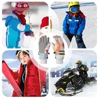 Ski Gloves For Kids Anti-Slip Insulated Winter Gloves Padded Warm Winter Gear Waterproof Thickened Gloved Padded For Skiing 2