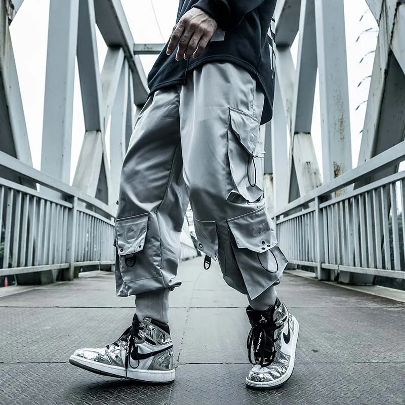 Men Cargo Pants Black Joggers Hip Hop Techwear Hippie Trousers For Men Streetwear Plus Size Pockets Oversize