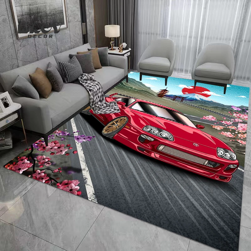 alfombras salon comedor muebles de salón de fieltro neón Synthwave para decoración de la