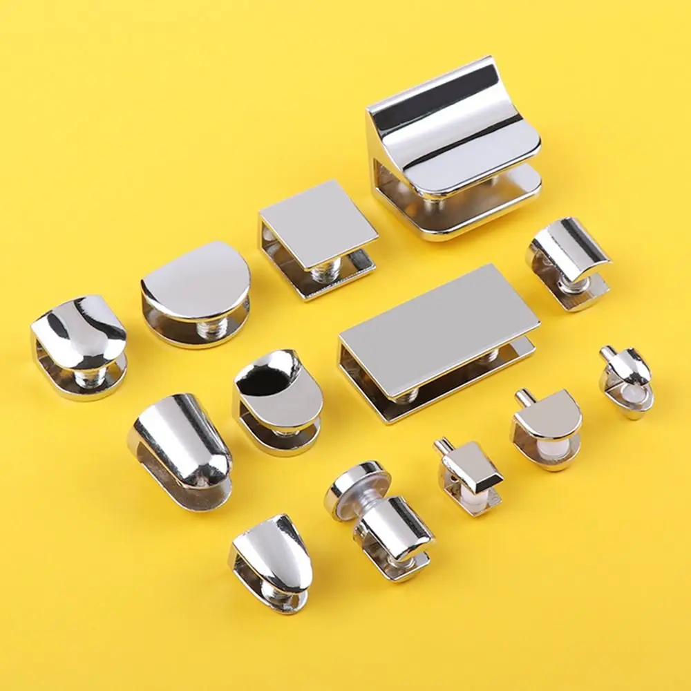 Description Picture 2 of item1Pc Thicken Nickel Finish For 6-12mm Glass Clamp Shelf Holder Support Shelves Clips Panel Bracket
