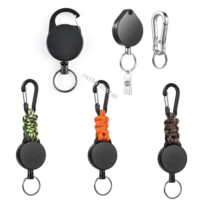 Claveroheavy-duty Retractable Keychain With Carabiner - 23'' Abs & Zinc  Alloy