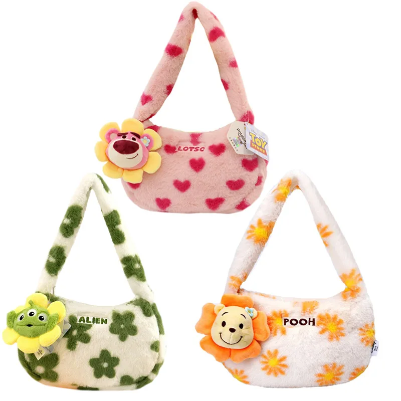 Disney Lotso Strawberry Bear Alien Winne Pooh Bear Cartoon Messenger Bag Borsa A Tracolla Kawaii Cute Coin Purse Sweet Gift