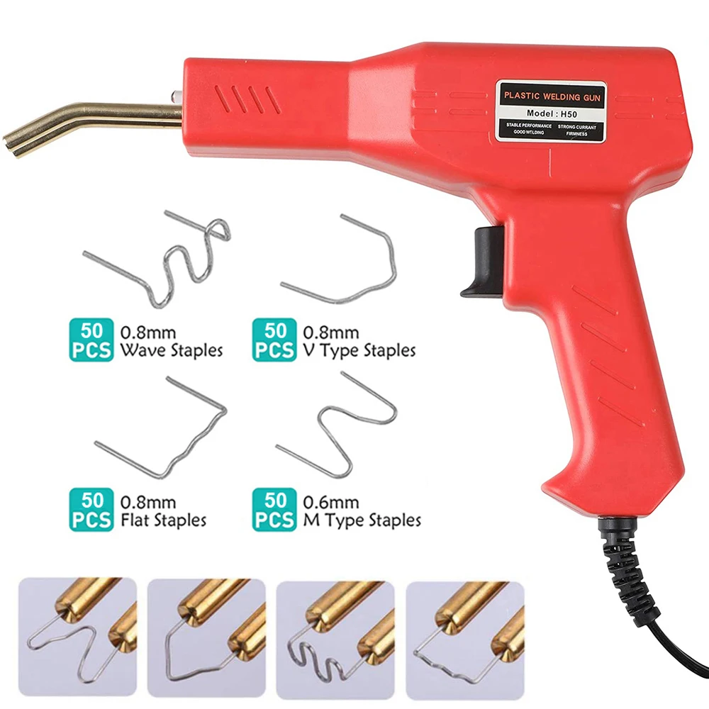 50WHotStaplerPlasticWeldingMachineCarBumperRepairKitPlastic