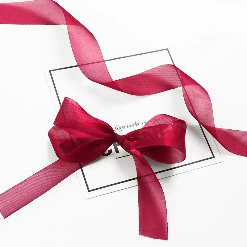 Nastro Organza Trasparente Nero 45m – Chiffon 2cm Per Pacchetti Regalo E Bomboniere Matrimonio