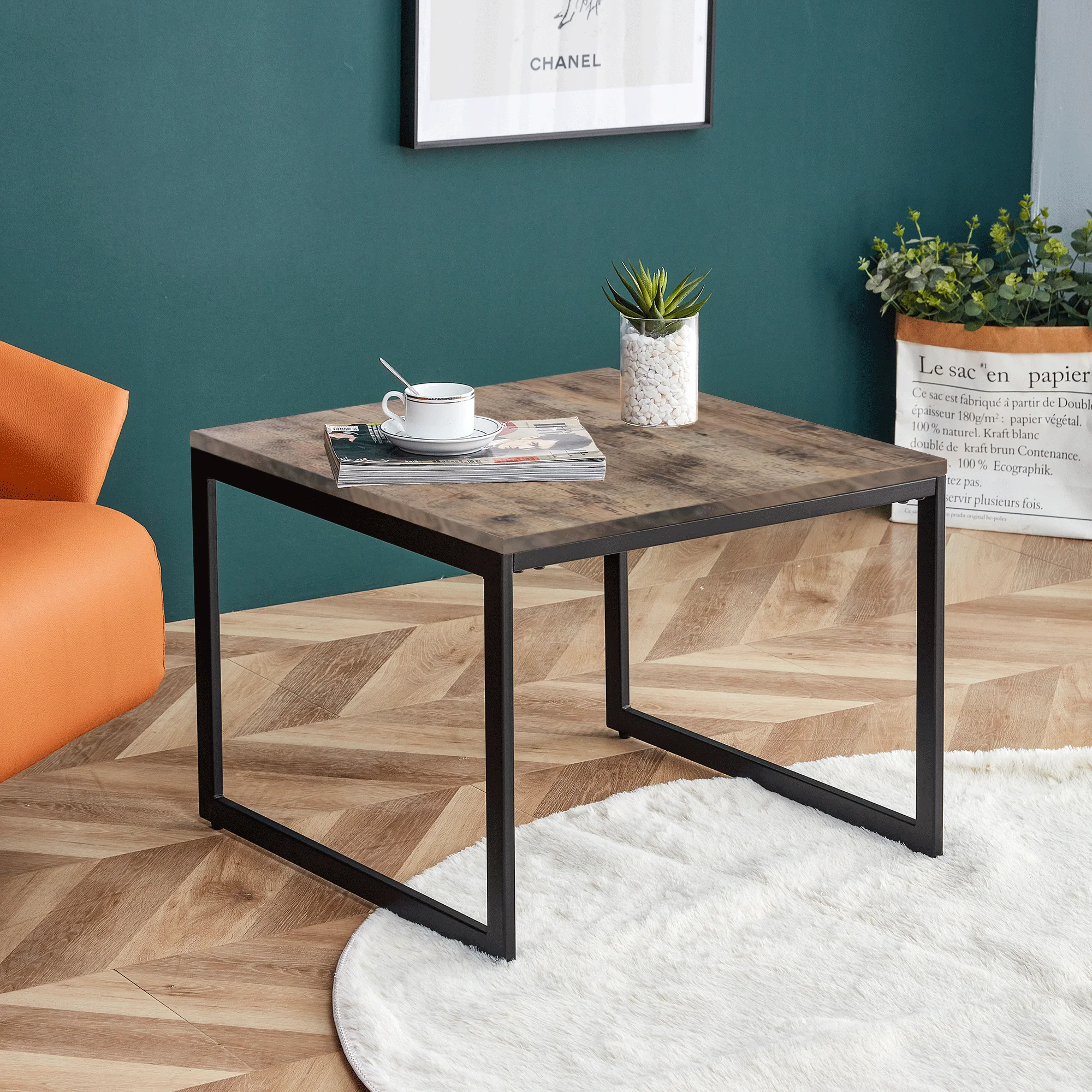 afstand Verbeteren Haarzelf Kleine Eettafel, 22.8 Inch Industriële Cocktail Tafel Voor Woonkamer, Hout  Tafelblad Met Metalen Frame, rustieke Bruine|Eettafels| - AliExpress