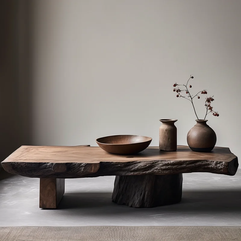 Aesthetic Wood Coffee Table Antique Designer Modern Living Room Decoration Home Furniture