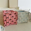 1PC Home Bow Fabric Desktop Storage Basket Placeholder Basket 1