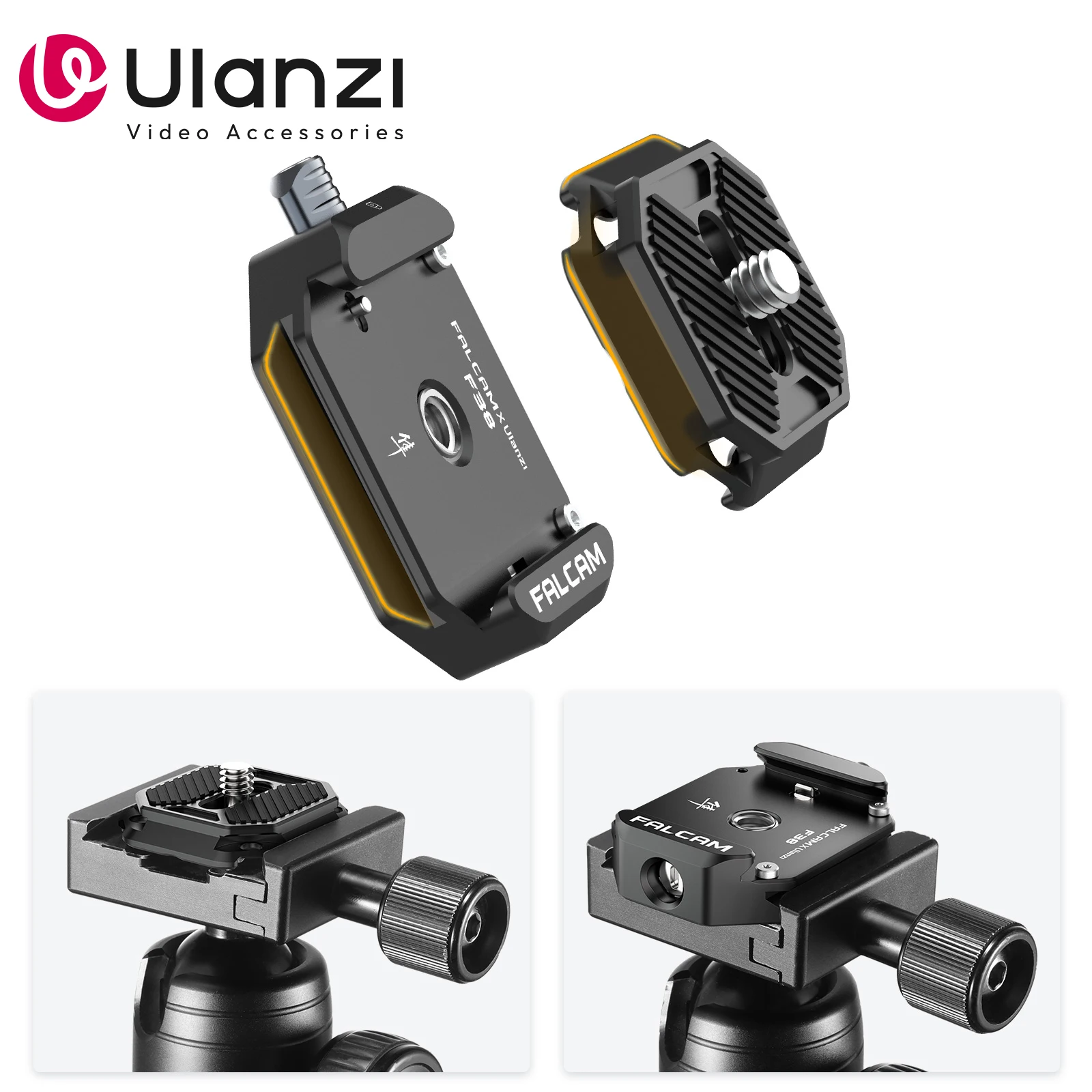 Ulanzi FALCAM F38 Quick Release System Plate For Camera Quick Release Plate 1/4'' and 3/8'' DSLR Camera Tripod Gimbal Quick Switch Solution Studio Kit