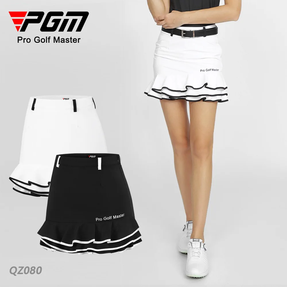 

PGM Women Golf Short Skirt Quick Dry Breathable Four Seasons Ladies Girls Fashion Embroidered Fishtail Skirts Black White XS-XL