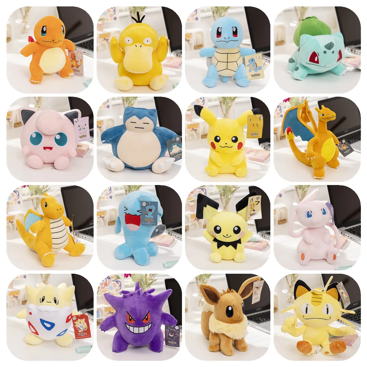 Pokemon Plüschtiere Pikachu Charizard Eeveelution Gefüllte Puppe Emolga Yamper Espeon Gengar Squirtle Weiches Plüsch Kindergeburtstagsgeschenk