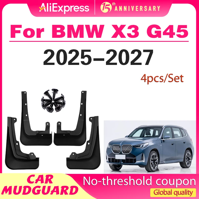 BMW X3 G45 X3M50 20252027 2026용 자동차 머드가드 4개 세트, 앞뒤..