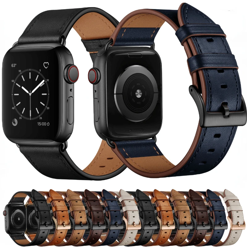 

Leather strap For Apple watch Ultra 49mm 8 7 45mm 41mm High end watch replacement wristband For iwatch 6 5 4 3 SE 44mm 40mm 42mm