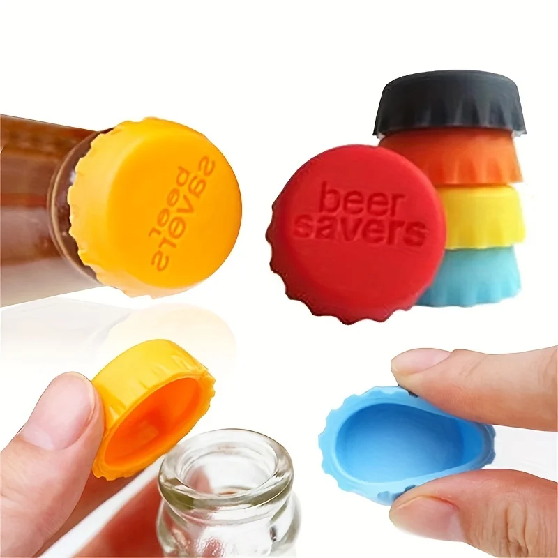 30/60 reusable silicone bottle caps, suitable for sealing and preserving beer, wine, cola, soda water bottles