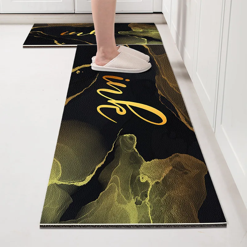 thumbnail image 1 of Alfombrilla de terciopelo de cristal para cocina, súper antideslizante, absorbente de aceite, alfombra de cocina, alfombra suave de dibujos animados, alfombra para puerta de baño, 1 of 5