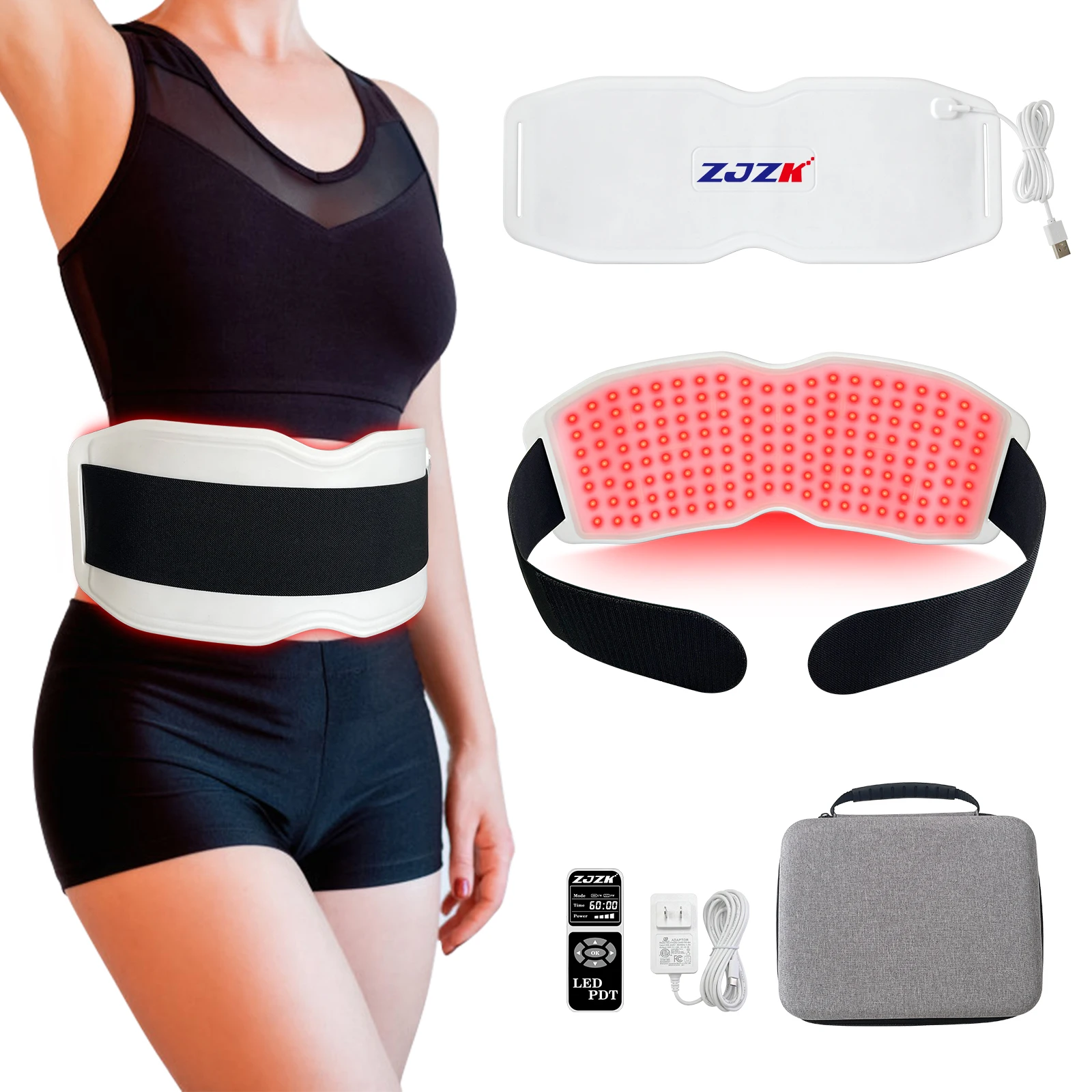 

ZJZK Near Infrared Light Panel 660nm 850nm 940nm Led 24W Red Light Therapy Belt Reviews Lower Back Enhance Enzyme Activity