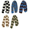 Crochet Plush Scarf for Female Teens Girl 2000s Long Stripe Scarf Spring Autumn Knitted Skinny Scarf Harajuku Neck Scarves 2