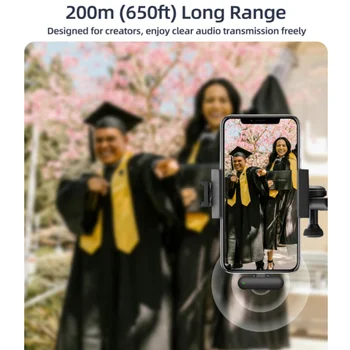 Wireless Mini Microphone AI Noise Cancellation - 48kHz/24bit Studio Sound, 35Hours Battery, USB-C Lapel Lavalier Mic for iPhone, Android, Computer, Content Creators, YouTube, Streaming & Interviews 7
