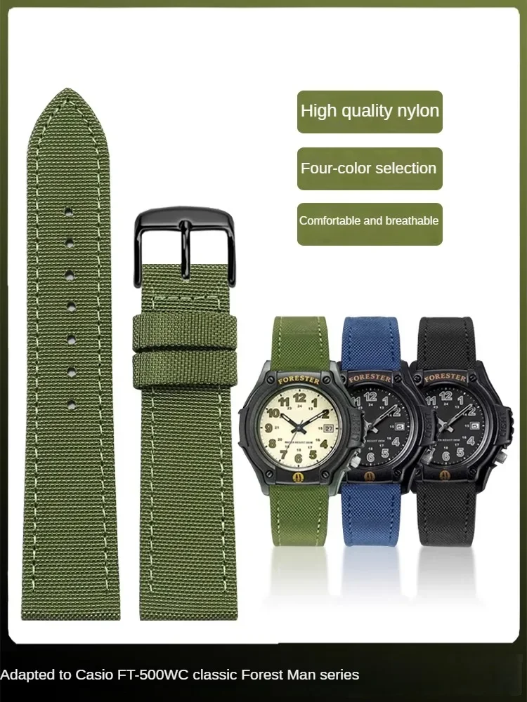 

Adapted To C-asio FT-500WC AW-80V W-89H Classic Vintage Forester Nylon Canvas Watch Strap 19