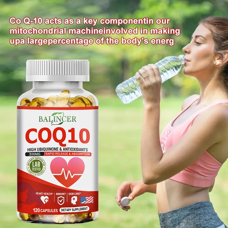 Balincer Organic Coenzyme Q10 Capsules Supports Energy Production Core System Health Supports Immunity Dietary Supplement