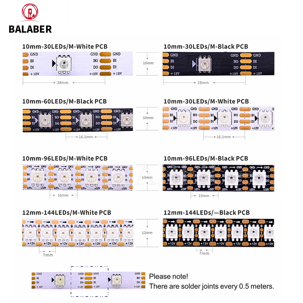 รูปสินค้า ไฟ LED ปรับสีได้ 12V RGB สำหรับตกแต่งบ้านและงานประดับ