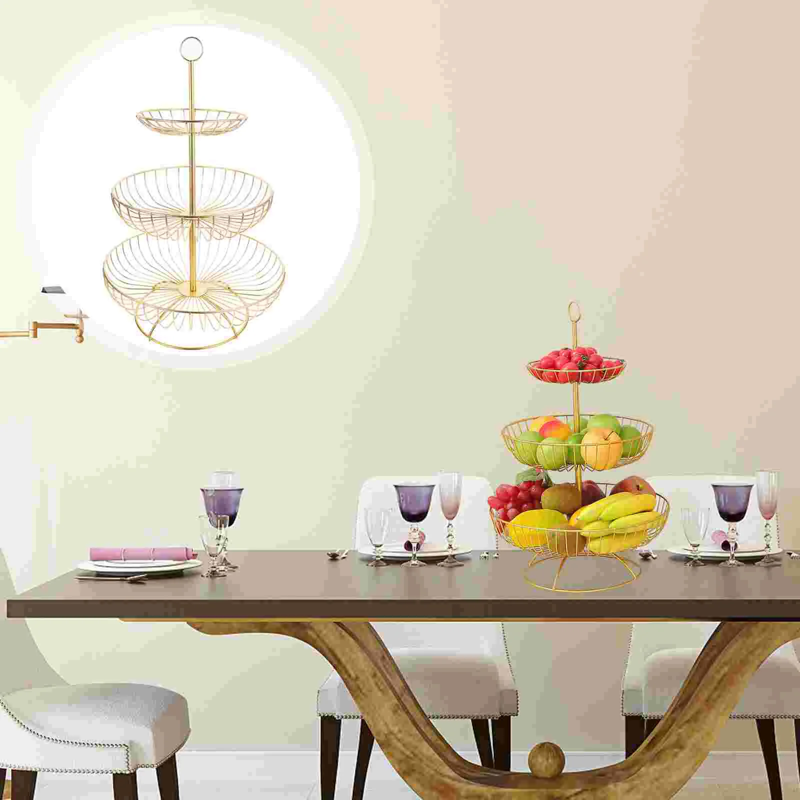 

Metal Fruit Basket Kitchen Accessories Metal Basket For Vegetable Storage Bread Rack Layer Metal Basket Family Fruit Rack