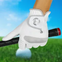 1 Pcs Men's Left Hand Golf Glove Right Hand Micro Soft Fiber Breathable Mens Golf Gloves White Color 1