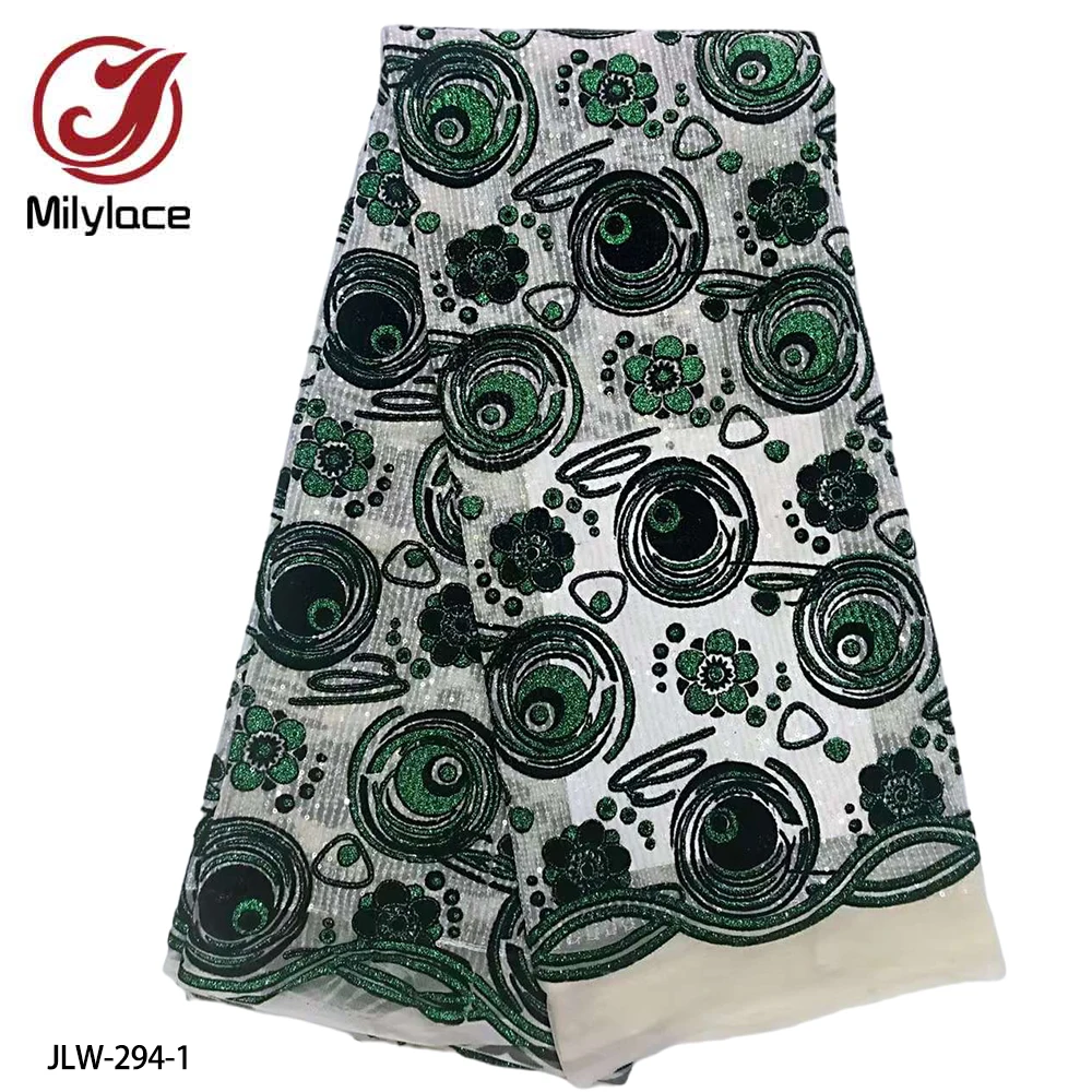 

Hot Sale Nigerian Sequins Lace Fabrics 2022 High Quality Lace French African Lace Fabric for Dress JLW-294