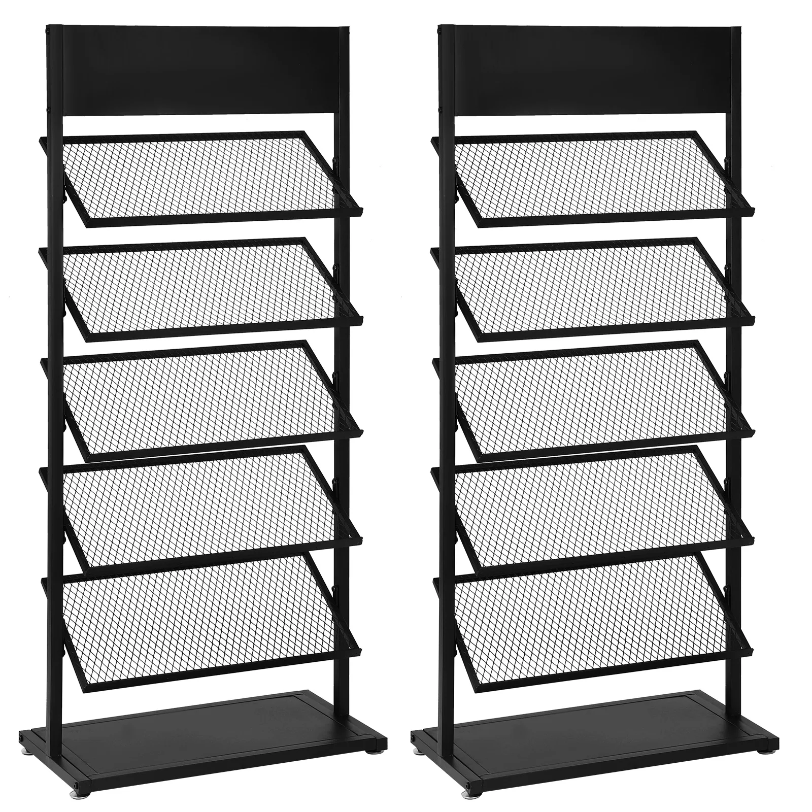 2PCS Multifunctional Board Shelf Large Capacity Simple Iron Display Bracket 5-Tier for Trade Show Vendor Events