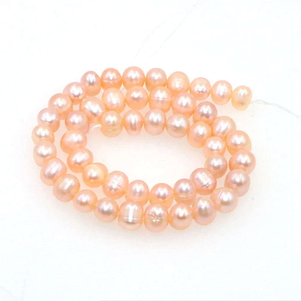 

Natural Pearls 7-8mm Freshwater Loose Beads for Jewelry Making DIY Necklace Bracelet Crimp Girl Gift Woman Manual Accessories
