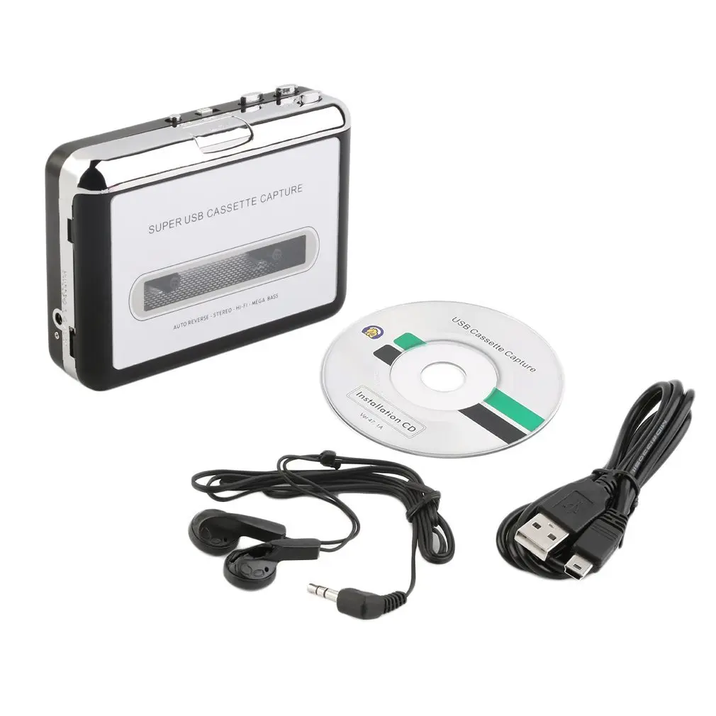 Tape to PC Super USB Cassette-to-MP3 Converter Capture Audio Music Player NEW usb cassette player tape to pc super usb cassette to mp3 converter capture audio music ezcap player for computer laptop mac os