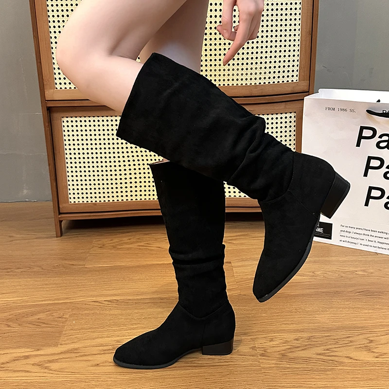 Summer Boot Knee High Suede Flat Boots For Women Spring Autumn