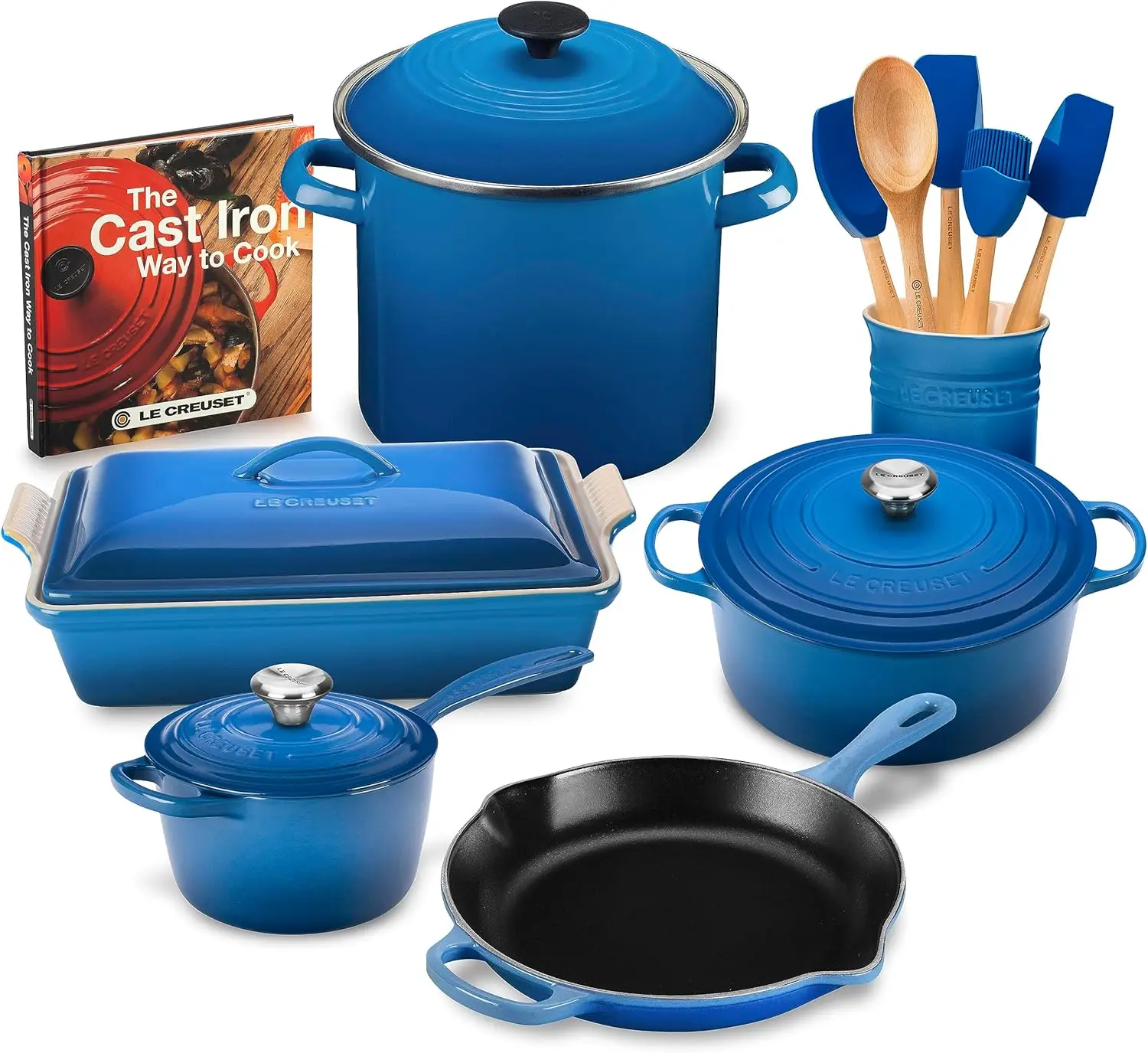Cookware Sets 16 Piece Cookware Set Enameled cast iron cookware provides even heat distribution and superior heat retention