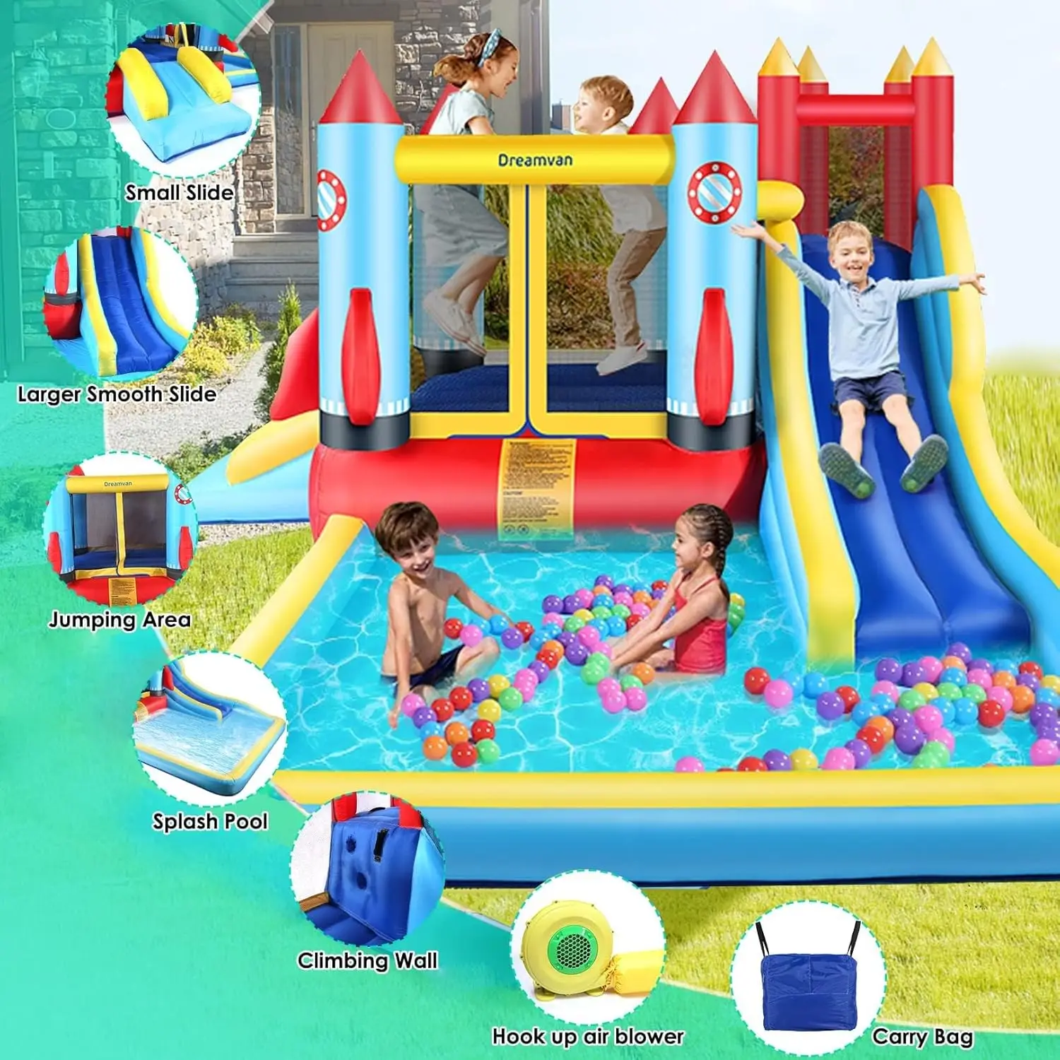 Rocket Blast Inflatable Bounce House 4