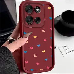 Trendy Stars & Love Heart Soft Silicone Protective Phone Case with Matte Back Cover for Motorola Moto G86 (RD - JGK2006)