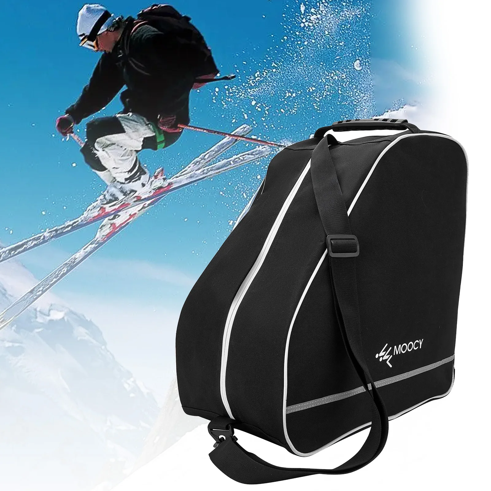 

Multipurpose Ski Boot Bag Waterproof Oxford Cloth Ski Equipment Bag with Anti Slip Rubbers for Ski Boot Helmet Goggles Gloves